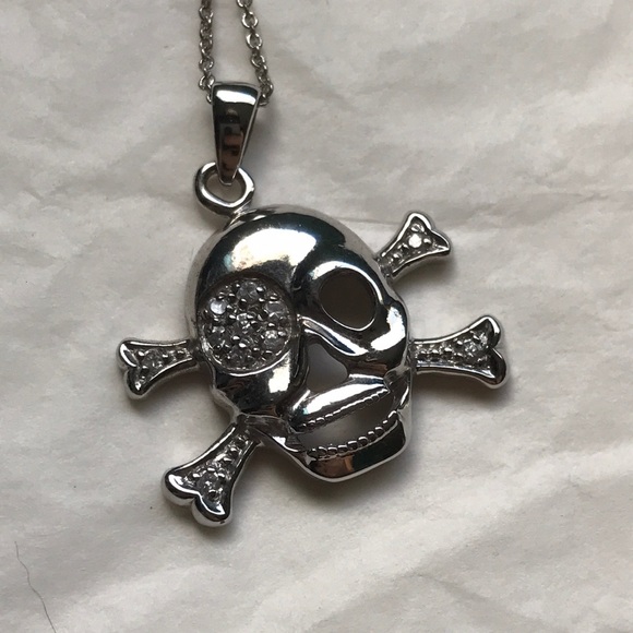 Skull & Crossbones 925 sterling silver set - Picture 4 of 14